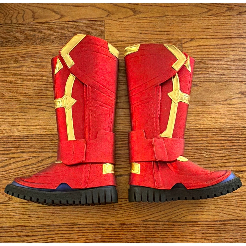 Rubie's Marvel Captain Marvel Costume Boots Red/Gold/Black Adult Women's Sz 6